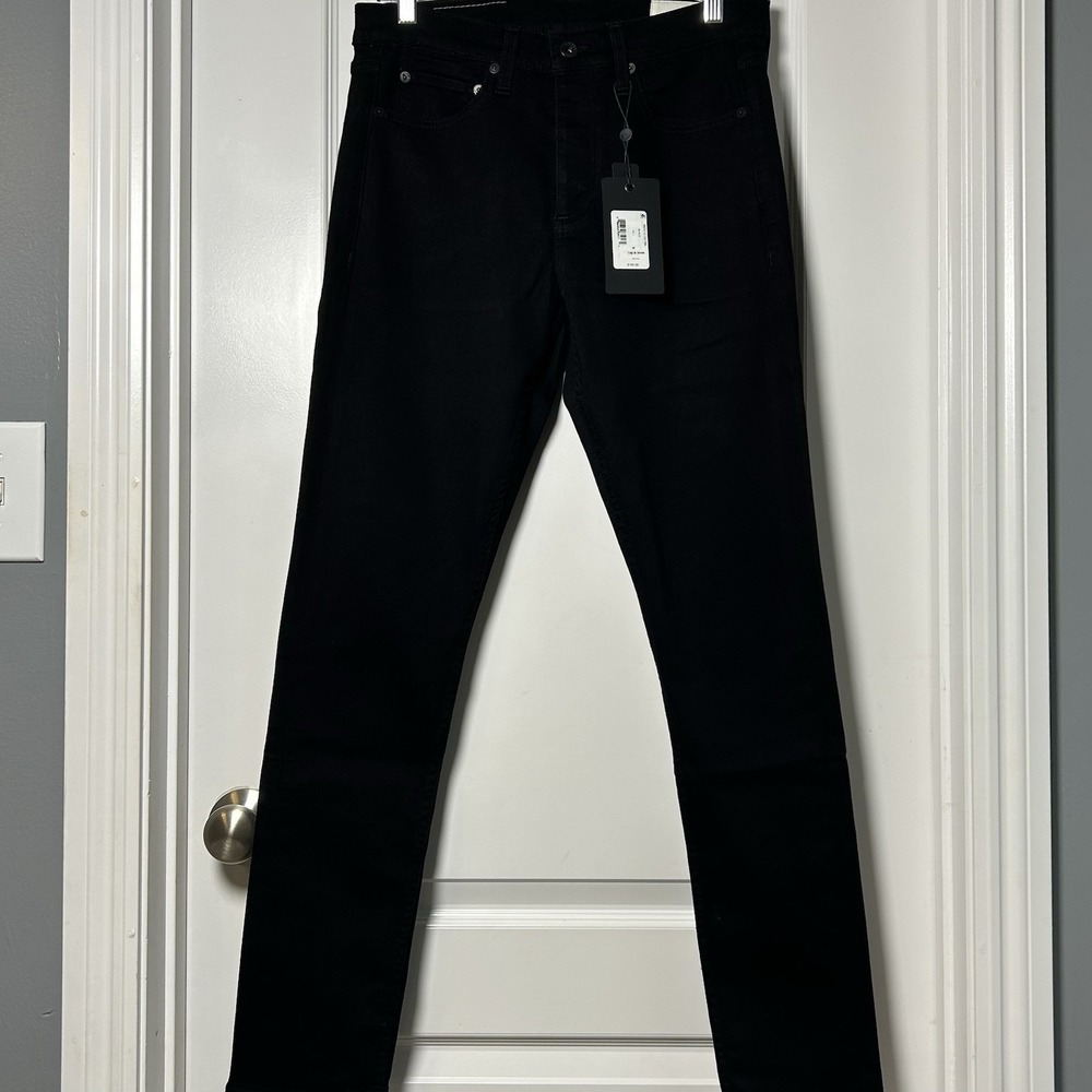 Rag & Bone New York Fit 1 Extra Slim Mid Rise Black Jeans Urban‎ Chic NYC Style